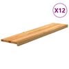 vidaXL Stair Treads 12 pcs Light Brown 120x25x2 cm Solid Wood Oak