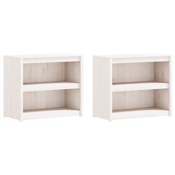 vidaXL Outdoor Kitchen Cabinets MEPPEL 2 pcs White Solid Wood Pine