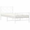 vidaXL Metal Bed Frame without Mattress with Footboard White 90x200cm