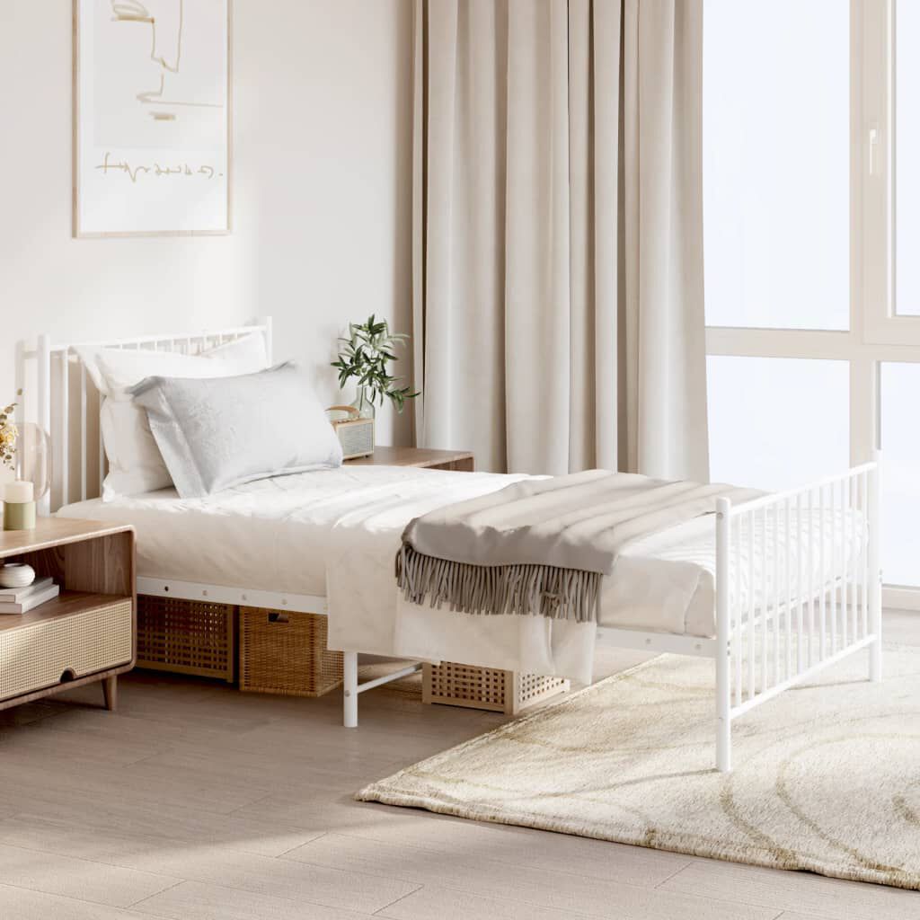 Twin metal bed headboard and sale footboard