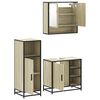vidaXL 3 Piece Bathroom Furniture Set Sonoma Oak Engineered Wood