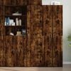vidaXL Highboard Smoked Oak 45x42,5x185 cm Engineered Wood