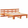 vidaXL Bed Frame with Headboard Brown 140 x 200 cm Solid Pine Wood