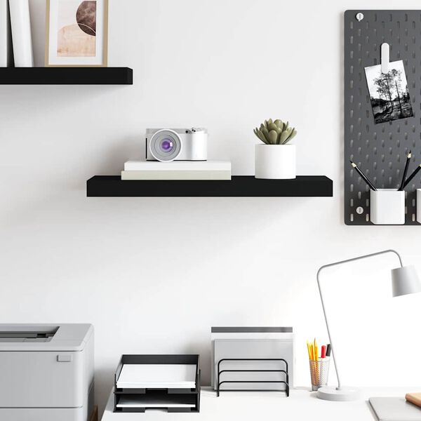 vidaXL Floating Wall Shelf Black 60x23.5x3.8 cm MDF