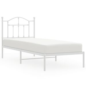 vidaXL Metal Bed Frame without Mattress with Headboard White 90x190cm