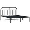 vidaXL Metal Bed Frame without Mattress with Headboard Black 150x200cm