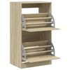 vidaXL Shoe Cabinet with 2 Flip-Drawers Sonoma Oak 60x42x108 cm
