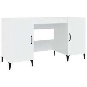 vidaXL Desk High Gloss White 140x50x75 cm Engineered Wood