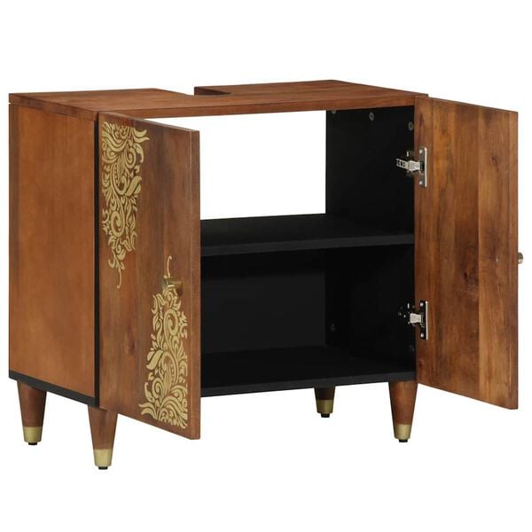 vidaXL Sink cabinet Honey Brown 62 x 33 x 58 cm Solid Mango Wood