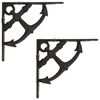 vidaXL Wall Shelf Brackets 2 pcs Antique Brown 10 x 10 x 3 cm Steel