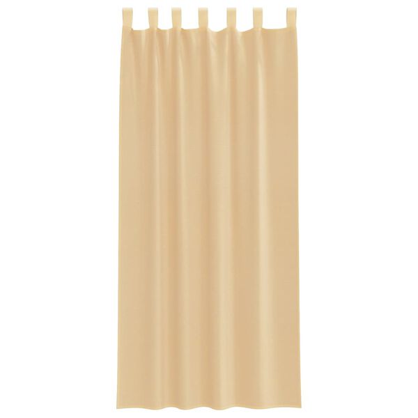 vidaXL Voile Curtains with Rod Pockets 2 pcs Sand
