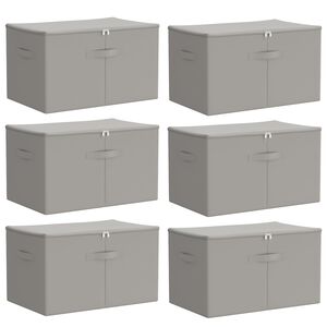 vidaXL Storage Box 6 pcs Non-woven fabric 55 x 35 x 32 cm 61.6 L