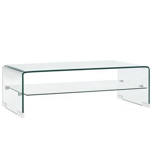 vidaXL Coffee Table Clear 98x45x31 cm Tempered Glass