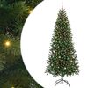 vidaXL Artificial Christmas Tree with 300 LEDs Green 240 cm PE and PVC