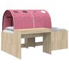 vidaXL Kids'High Bed Frame with Desk 3 pcs Sonoma Oak and Pink