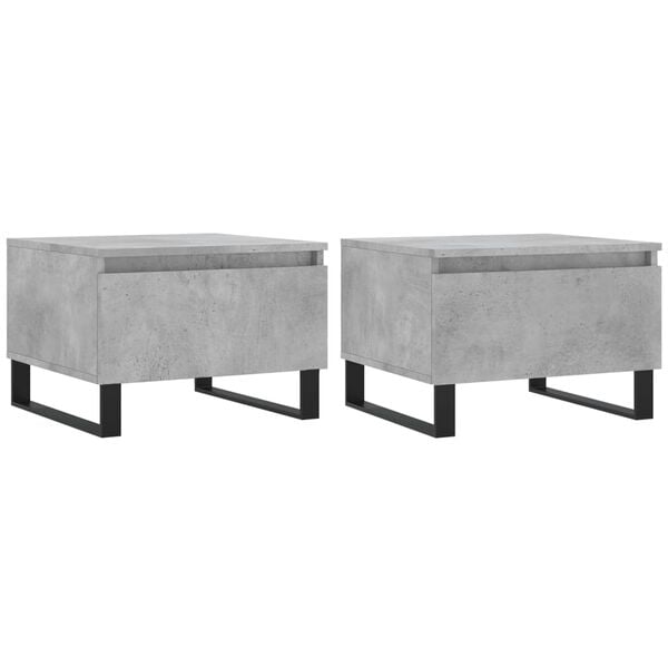 vidaXL Coffee Tables 2 pcs Concrete Grey 50x46x35 cm Engineered Wood