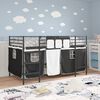 vidaXL Kids'Loft Bed Frame with Curtains Black 100 x 201 cm
