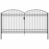 vidaXL Fence Gate with Lock Grey 401 x 250 cm Steel