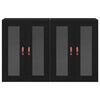 vidaXL Wall Cabinets 2 pcs Black Oak 69.5 x 34 x 90 cm Engineered Wood