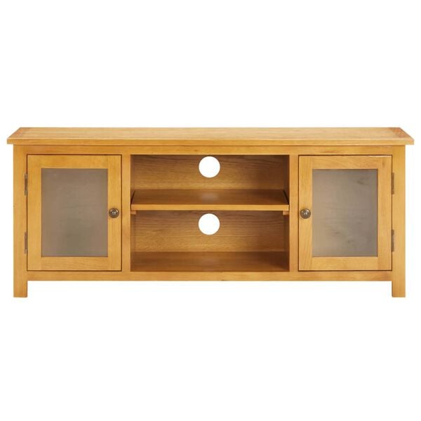 vidaXL TV Cabinet 120x35x48 cm Solid Oak Wood
