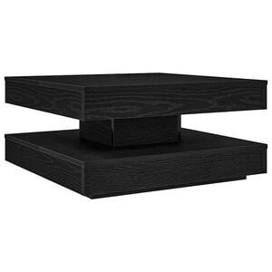 vidaXL Coffee Table 360-Degree Rotatable Black 70x70x34,5 cm
