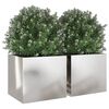 vidaXL Planters 2 pcs Silver 32x30x29 cm Stainless Steel