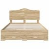 vidaXL Bed Frame with Drawer Sonoma Oak 140 x 200 cm Engineered Wood