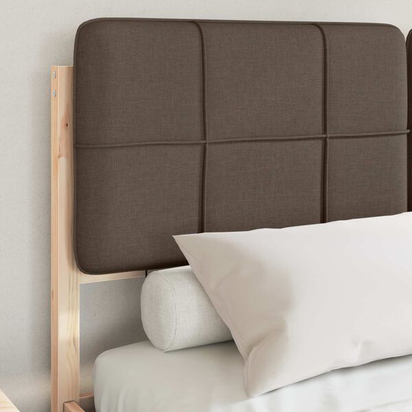 vidaXL Bed Frame with Upholstered Headboard Taupe 140 x 190 cm