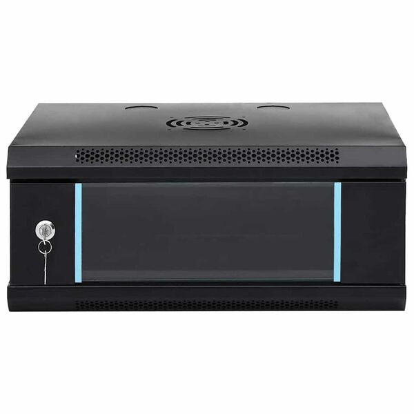 vidaXL Network Cabinet with Storage Black 53 x 35 x 21 cm Steel