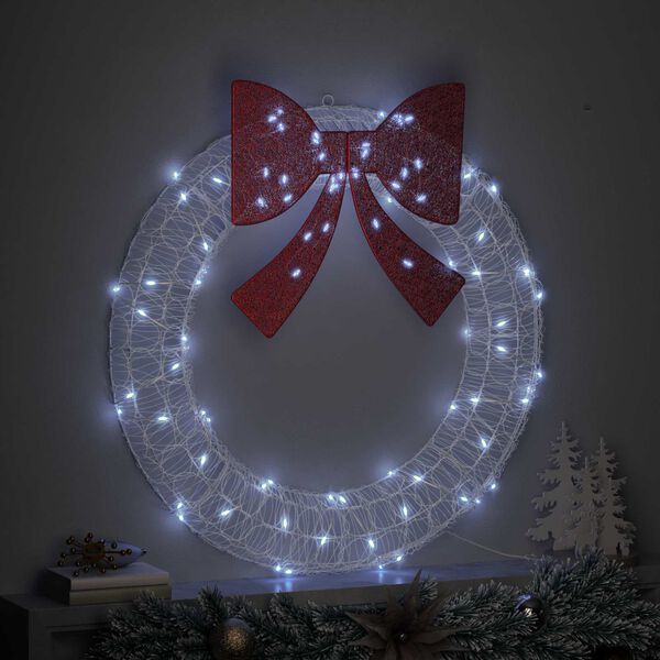 vidaXL Wreath with 80 LEDs Cold white 92 x 9.5 x 92 cm Acrylic