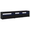vidaXL TV Cabinet 2 pcs Black Oak 195 x 35 x 40 cm Engineered Wood
