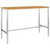 vidaXL Bar Table 160x60x105 cm Solid Acacia Wood and Stainless Steel