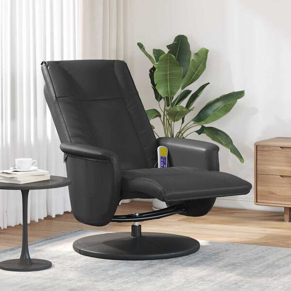vidaXL Swivel Massage Recliner Chair Black 71 x 90 x 105 cm