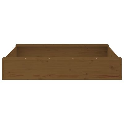 vidaXL Sandbox with Seats Honey Brown Square Solid Wood Pine
