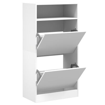 vidaXL Shoe Cabinet White 60x34x116 cm Engineered Wood