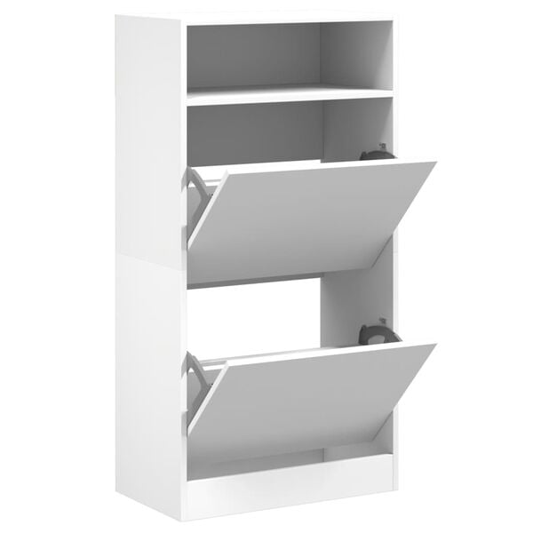 vidaXL Shoe Cabinet White 60x34x116 cm Engineered Wood