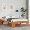 vidaXL Floor Bed Frame with Storage Brown 135 x 190 cm Pine wood
