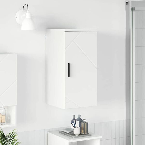 vidaXL Bathroom Cabinet with Door High Gloss White 30 x 31.5 x 61 cm