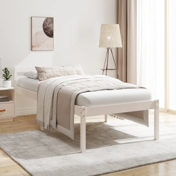 vidaXL Senior Bed without Mattress White 90x200cm Solid Wood Pine