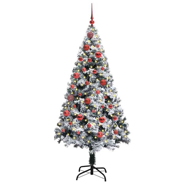 vidaXL Artificial Christmas Tree with 150 LEDs with Stand White 150 cm