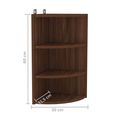 vidaXL Wall Corner Shelf Brown Oak 30x31.5x60 cm Engineered Wood