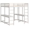 vidaXL Loft Bed with Desk and Ladder White 160x200 cm Solid Wood Pine