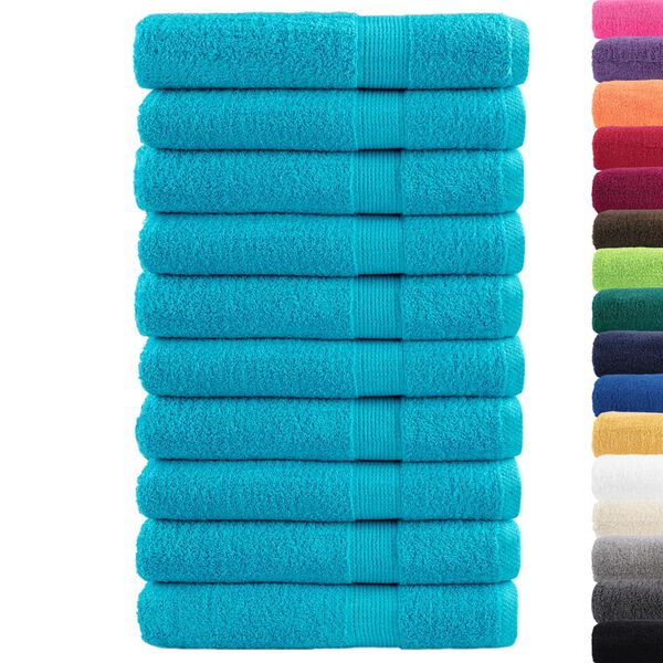vidaXL Premium Towels SOLUND 10 pcs Turquoise 100x200 cm 600 gsm