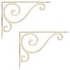 vidaXL Wall Shelf Brackets 2 pcs Antique White 12.5 x 17 x 3 cm Steel