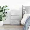 vidaXL Bedside Cabinet with 3 Drawers Concrete Grey 39x35x65 cm