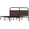 vidaXL Bed Frame Without Mattress 150x200 cm King Size Brown Oak Engineered Wood