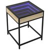 vidaXL Coffee Table with Infinity LED Sonoma Oak 40x40x51 cm