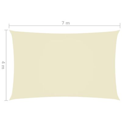 vidaXL Sunshade Sail Oxford Fabric Rectangular 4x7 m Cream