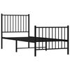 vidaXL Metal Bed Frame without Mattress with Footboard Black 80x200cm