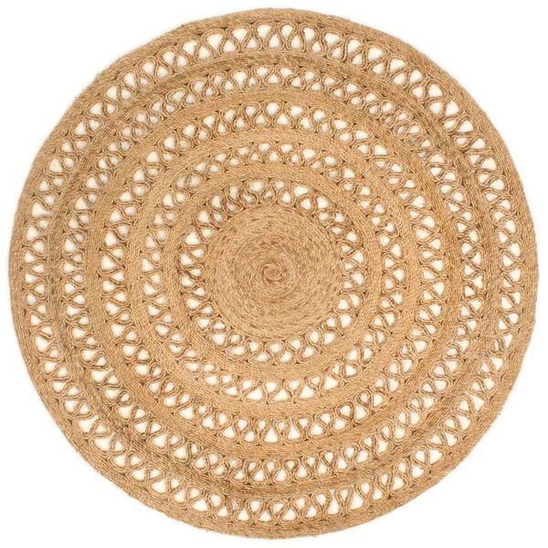 vidaXL Area Rug Hand-braided Jute 150 cm Round